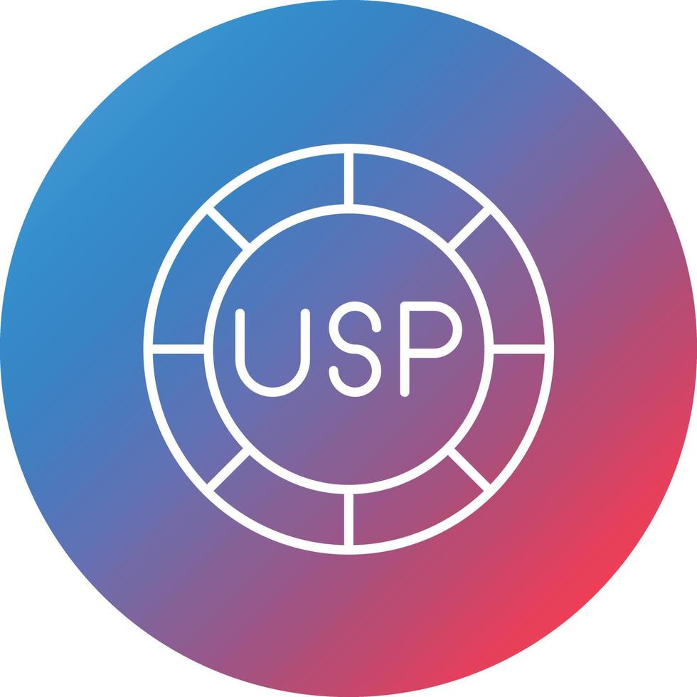Unique Selling Proposition Line Gradient Circle Background Icon vector