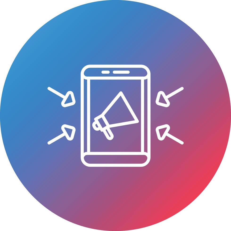 Ad Optimization Line Gradient Circle Background Icon vector