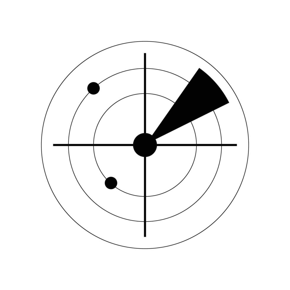 Vector radar icon - linear radiolocation sign