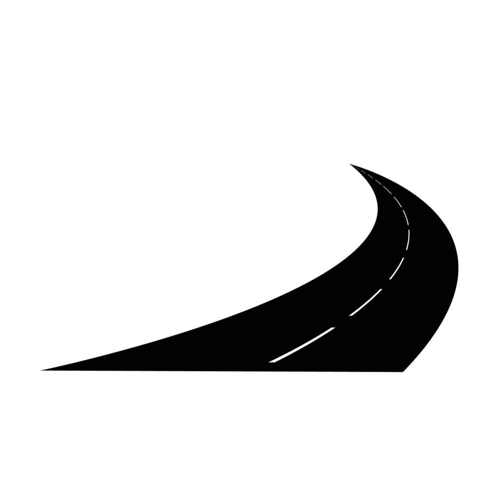 road icon with dotted line vector