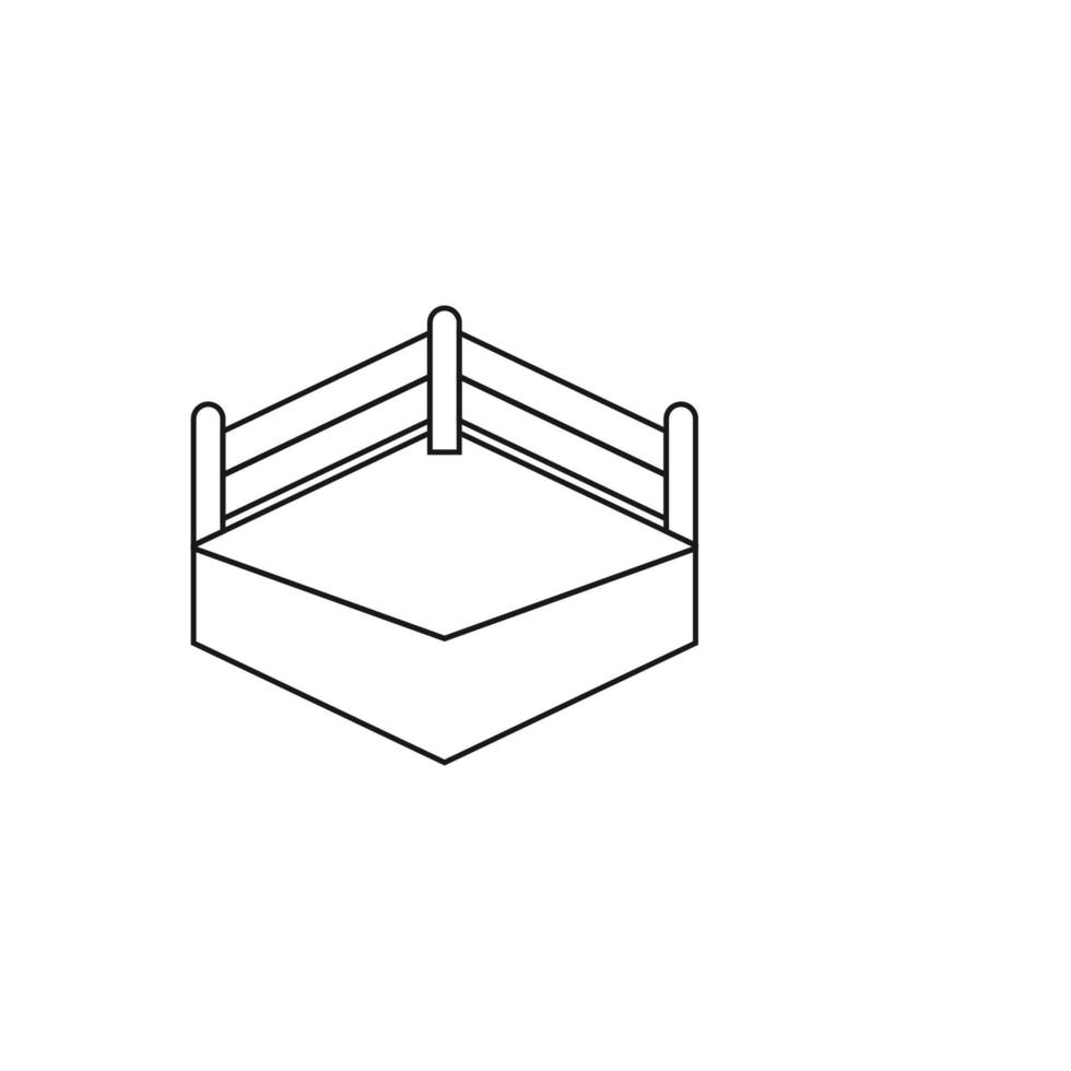 simple boxing ring logo illustration design vector