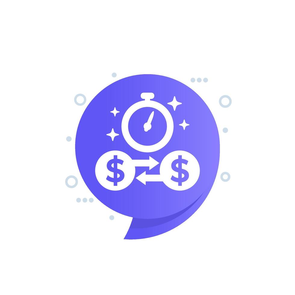 fast money transfers icon, vector
