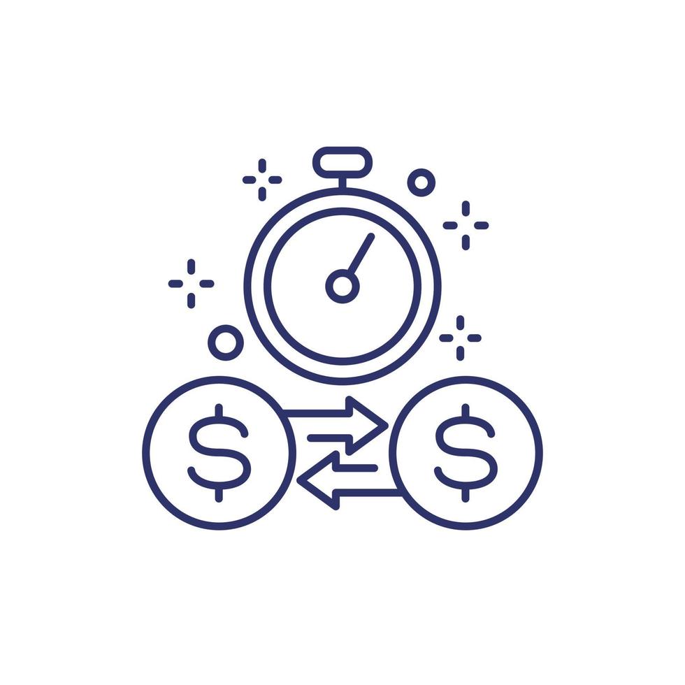 fast money transfers line icon vector