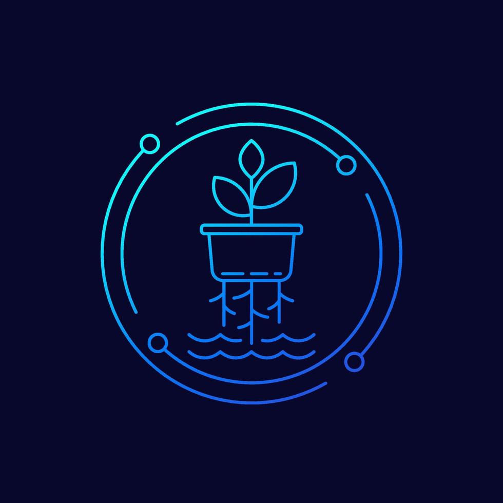 hydroponic farming line icon for web vector