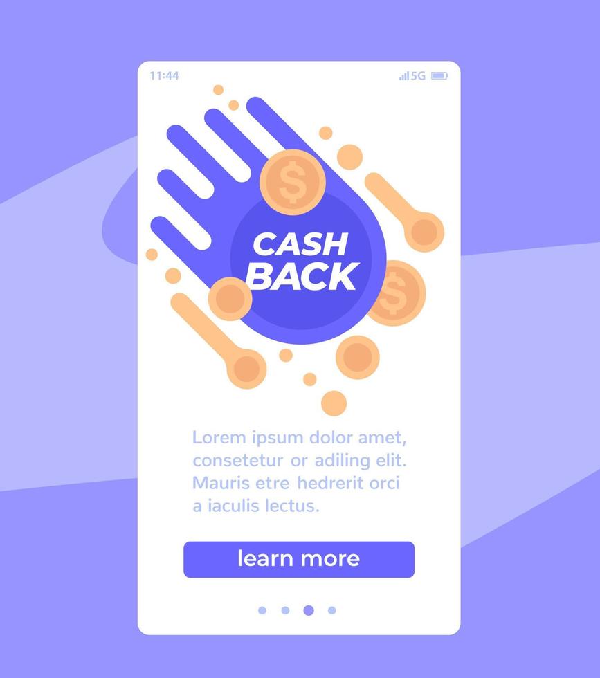 Cashback banner, mobile vector design