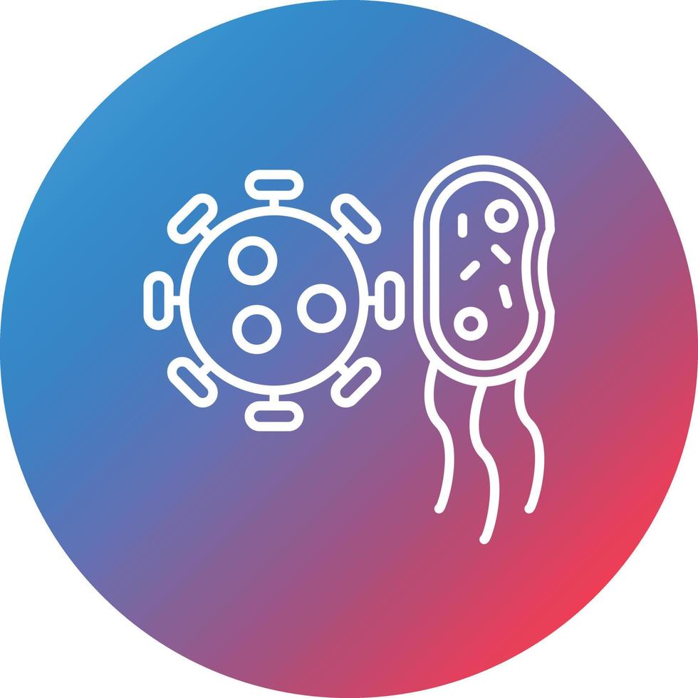 Bacteria And Virus Line Gradient Circle Background Icon vector