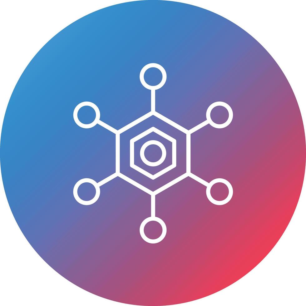 Biomolecular Interactions Line Gradient Circle Background Icon vector