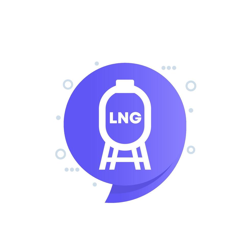 icono del tanque de GNL, vector de almacenamiento de gas industrial