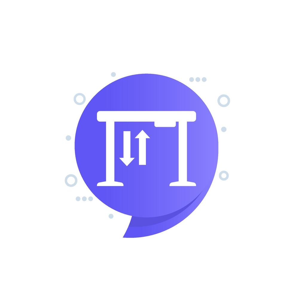 stand up desk icon, adjustable workstation vector