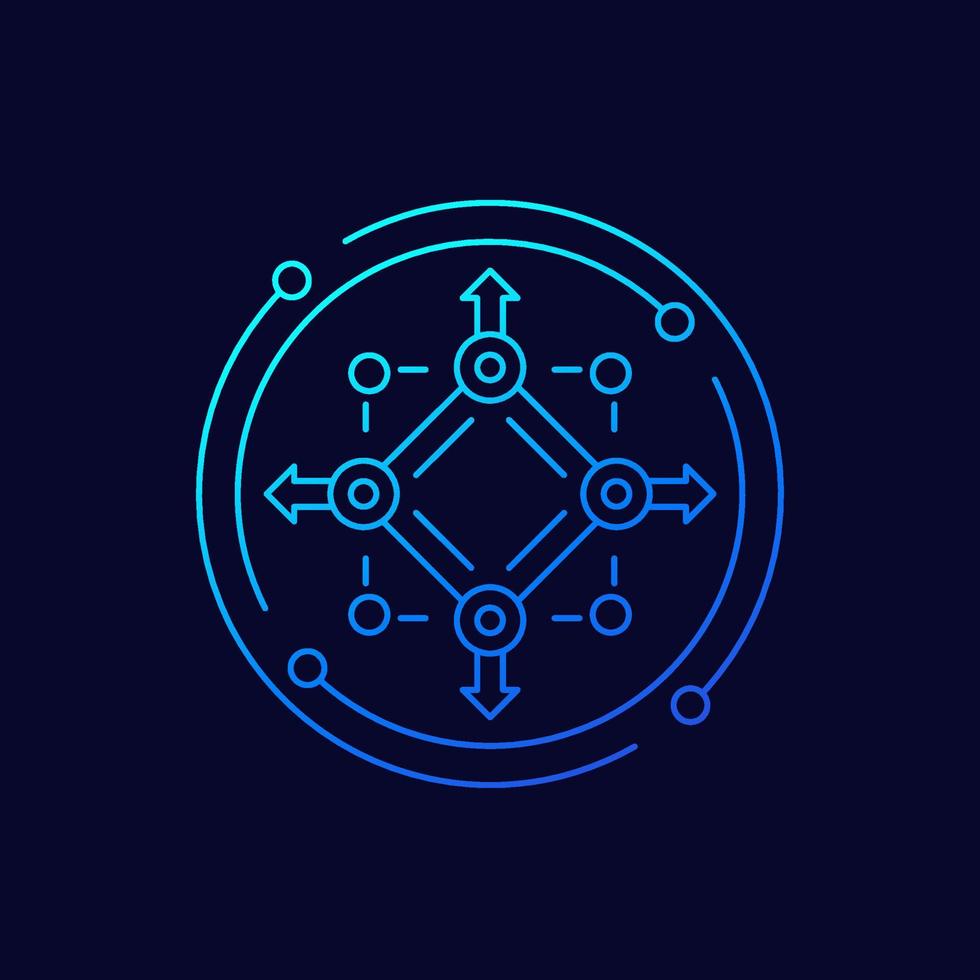 distribution line vector icon with arrows