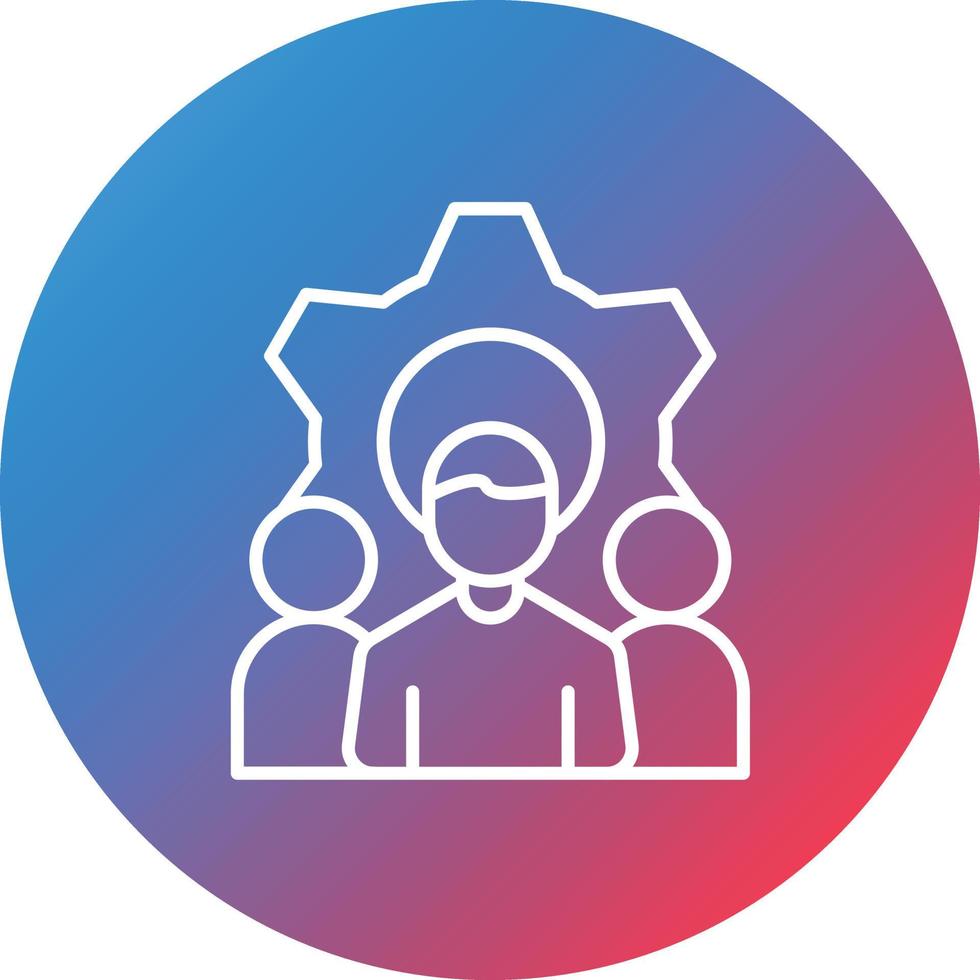 Workforce Line Gradient Circle Background Icon vector