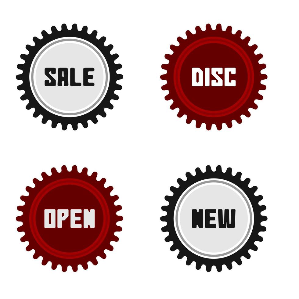 Sale icon circle, with red and black solid colors vector