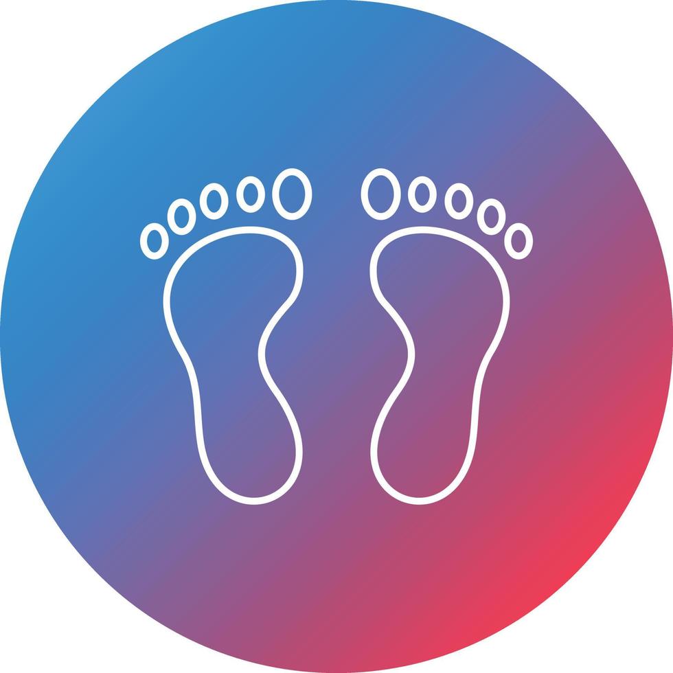 Foot Line Gradient Circle Background Icon vector