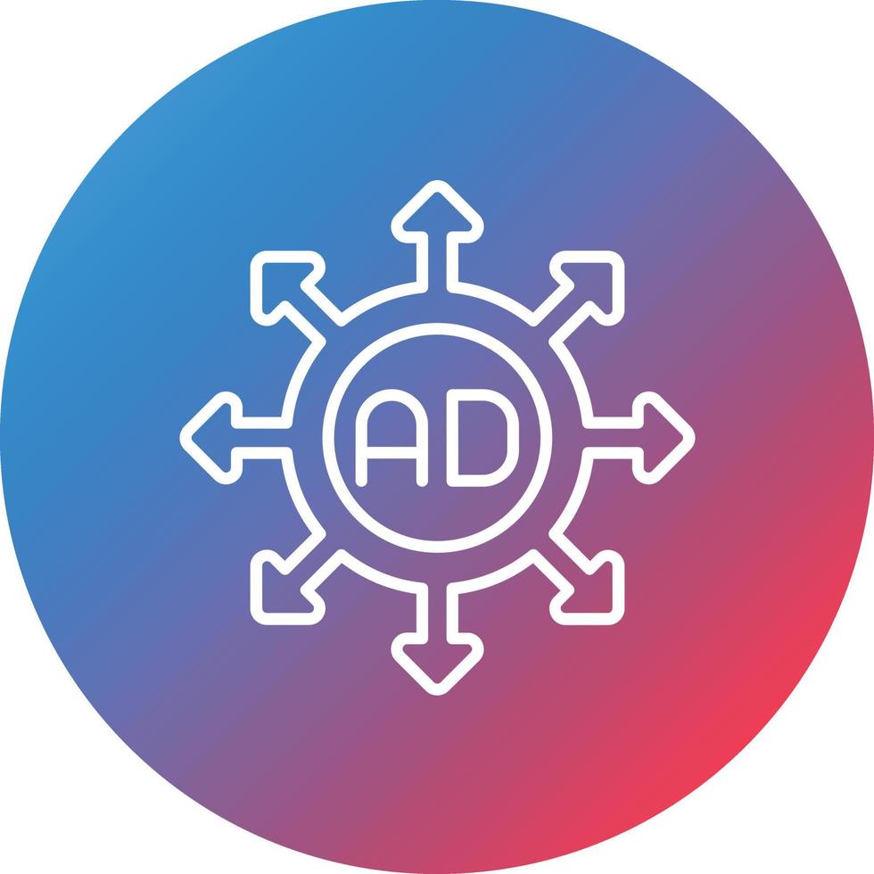 Advertising Submission Line Gradient Circle Background Icon vector