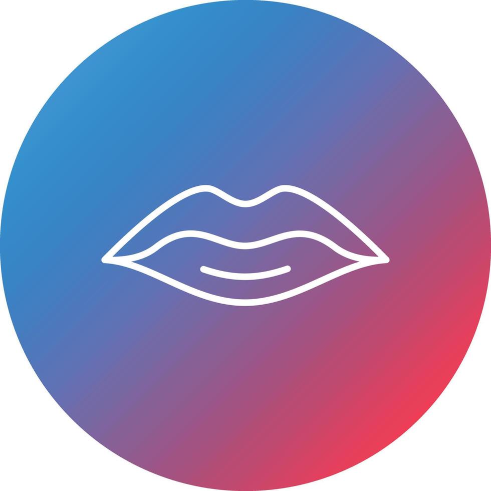 Lips Line Gradient Circle Background Icon vector