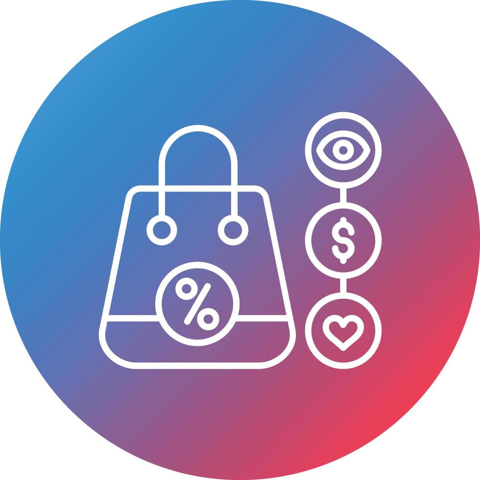 Consumer Behavior Line Gradient Circle Background Icon vector