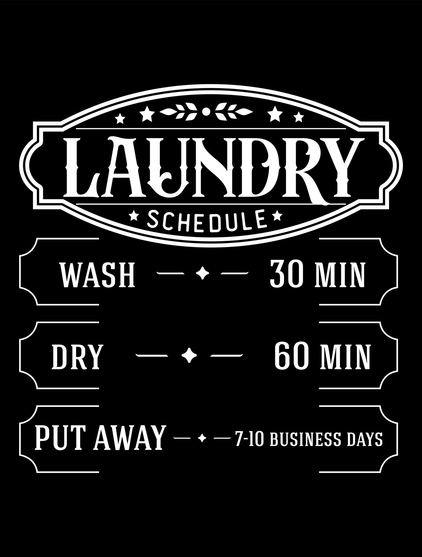 Funny laundry schedule. Vintage laundry sign symbols vector illustration  isolated. Laundry service room label, tag, poster design for shop. 16832589  Vector Art at Vecteezy