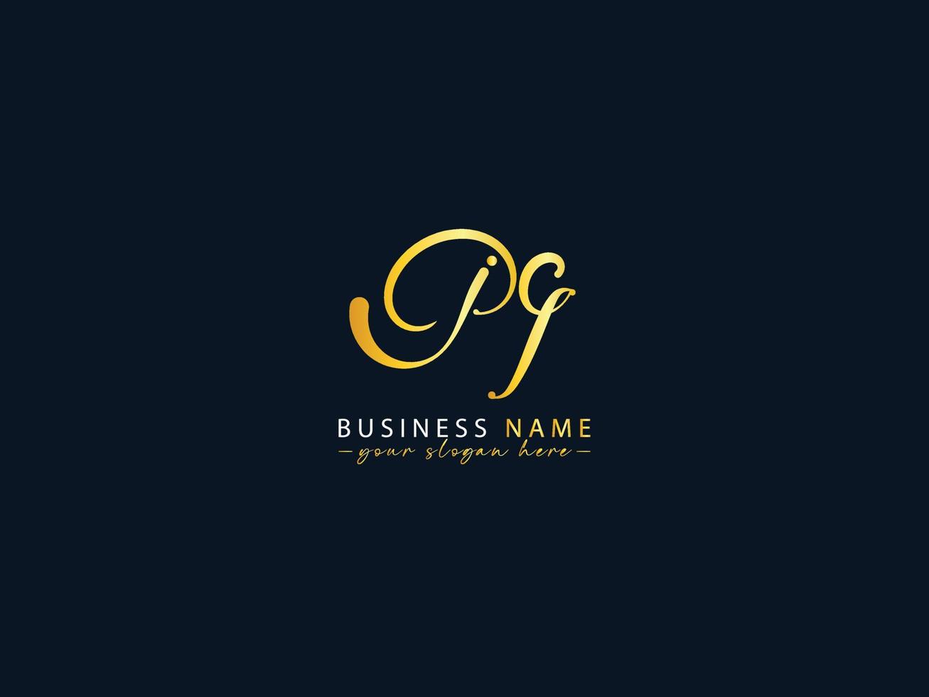 Unique Jg Signature Logo, Golden Color Jg Logo Letter Vector