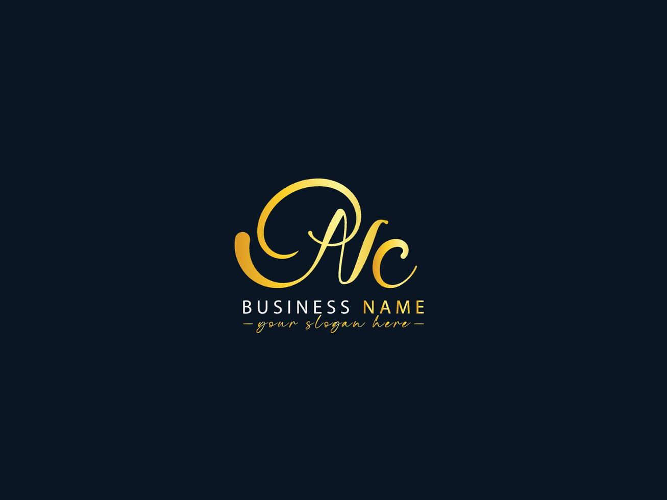 Luxury Nc Logo Letter, Initial nc Letter Design vector