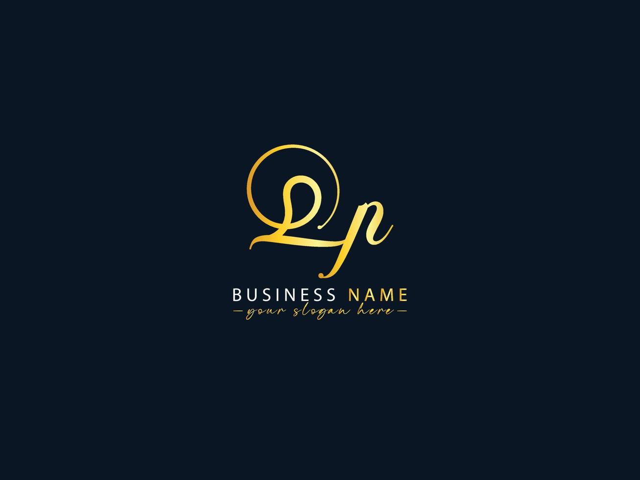 Luxury Qp Logo Letter, Calligraphy qp Letter Logo Vector