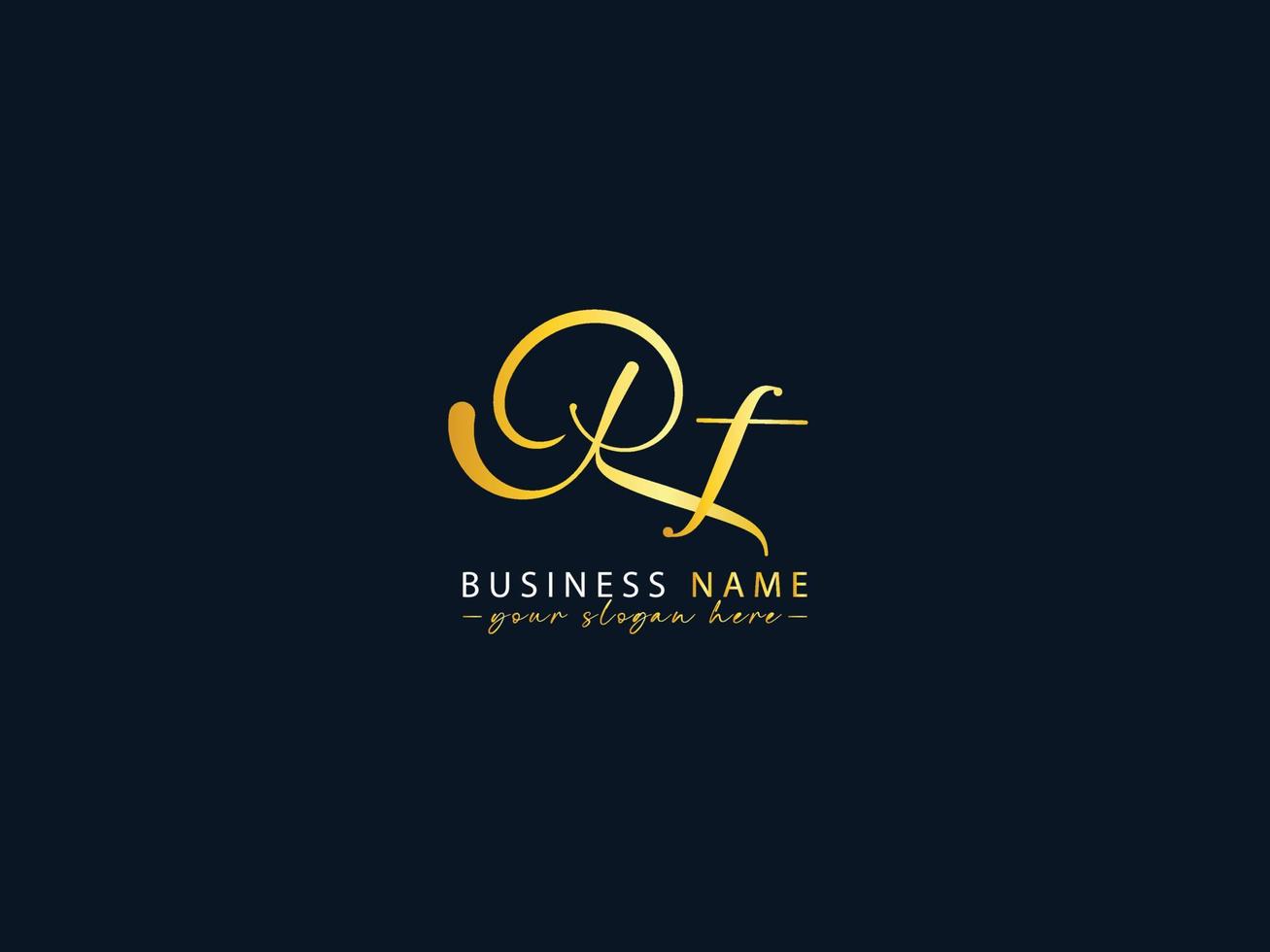 Feminine Rf Logo Icon, Initial Rf Logo Letter Design vector