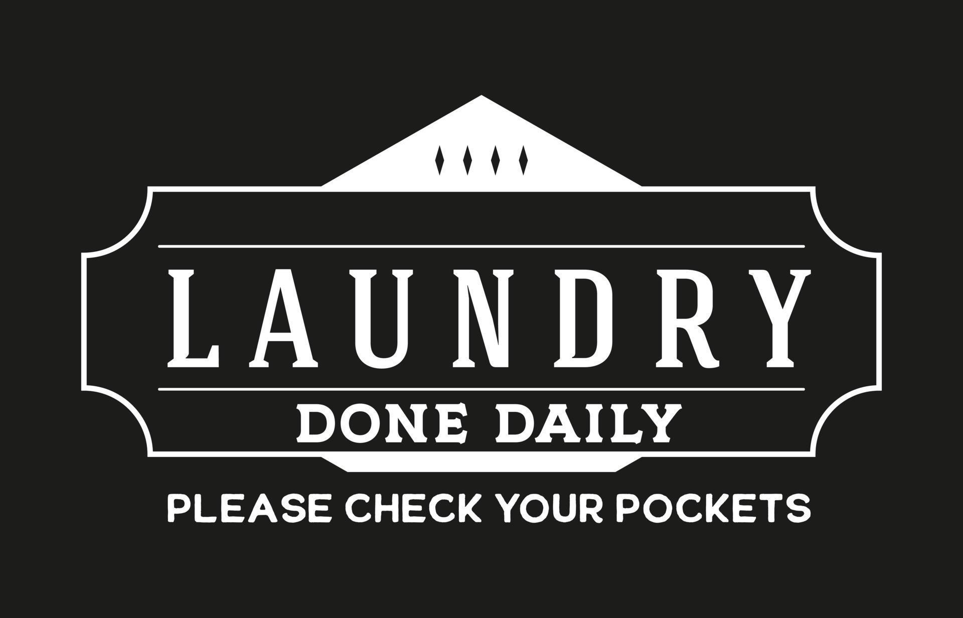 Vintage laundry sign symbols vector illustration isolated. Laundry