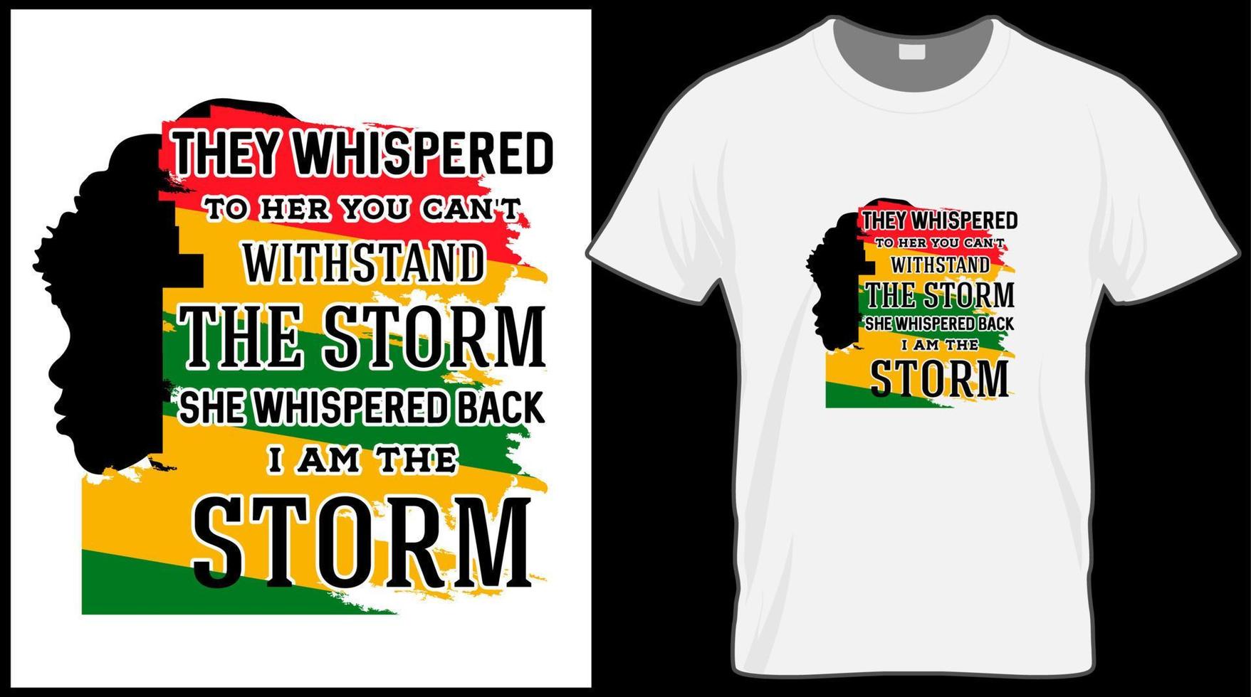 Black History Month vector illustration graphic. Green, red, yellow background with text. Celebrate American and African People culture. they whispered to here you can't withstand the storm