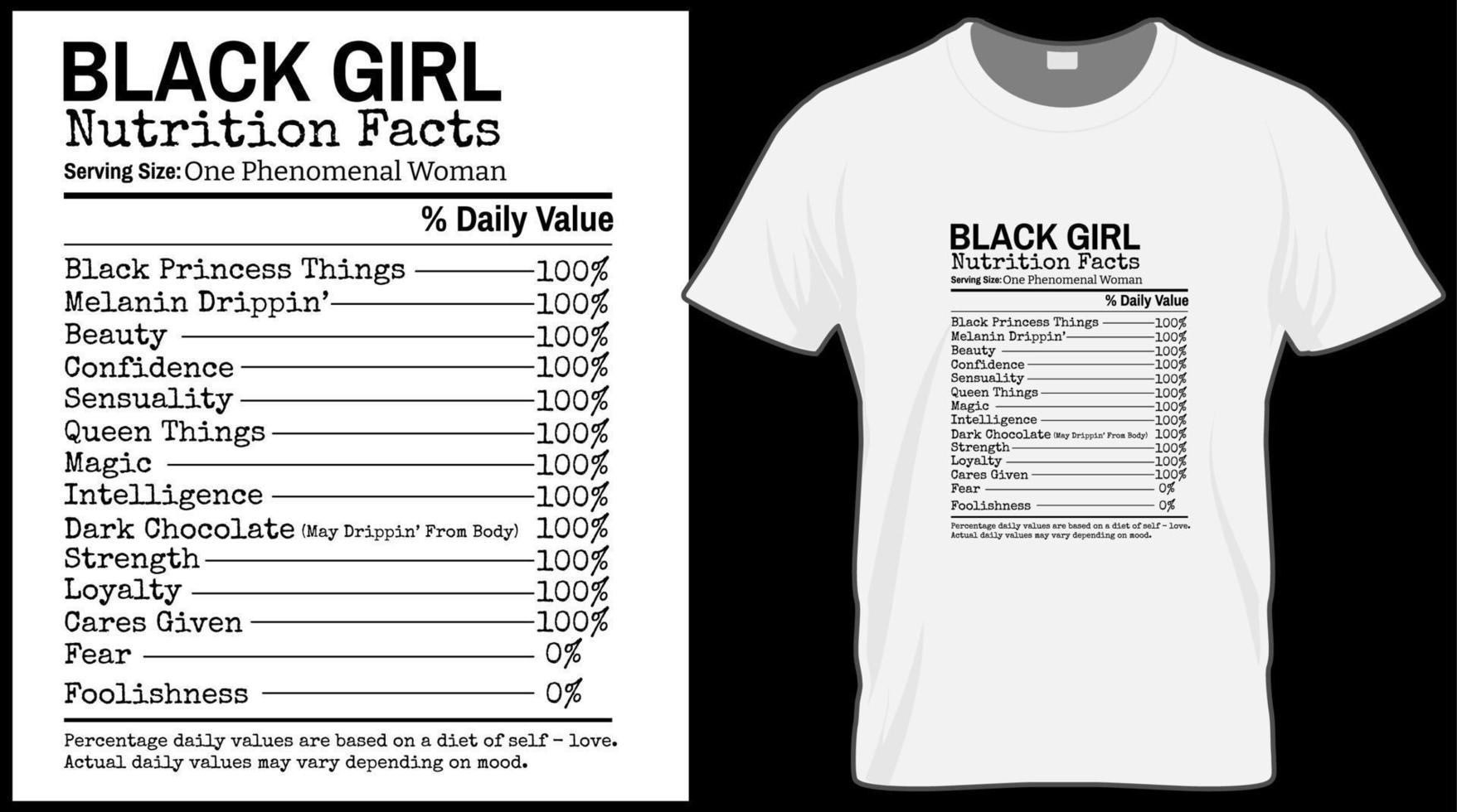 Black Queen Female History Month Nutritional Info T-Shirt Black Queen Female History Month Nutritional Info T-Shirt
