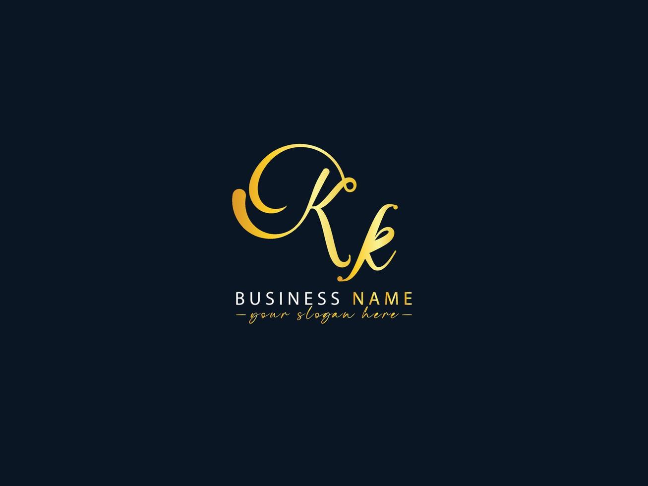 Initials Kk k K Signature Letter Logo Icon vector