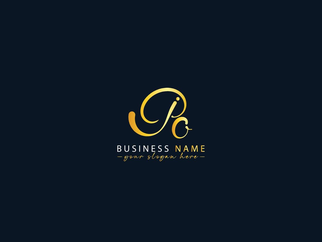 Unique Jo Signature Logo, Golden Color Jo Logo Letter Vector