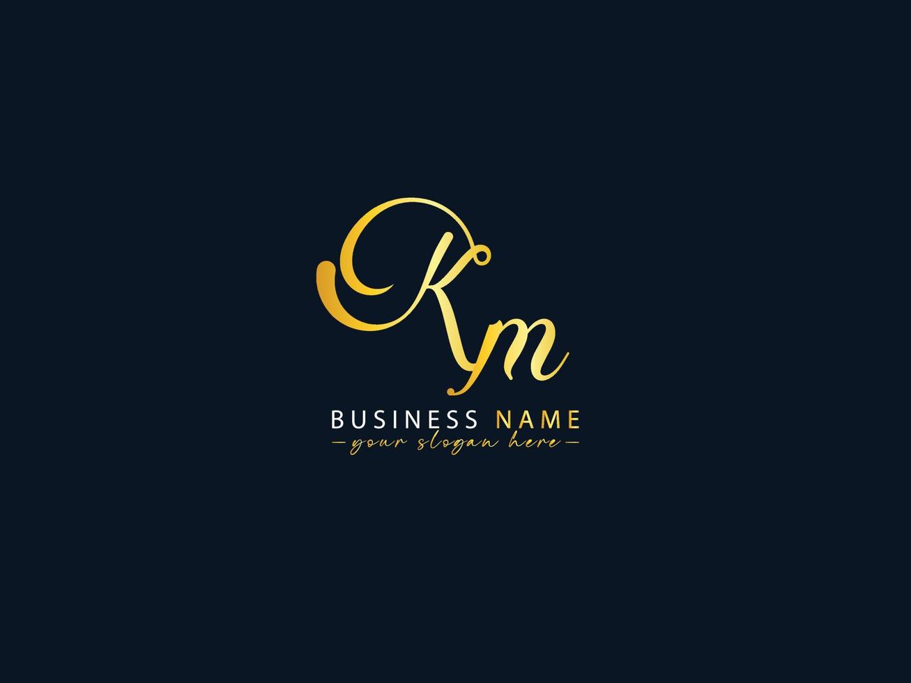 Initials Km mK Signature Letter Logo Icon vector