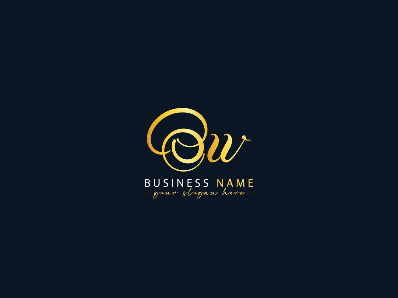 imagen del logotipo de las iniciales ow, vector del logotipo de la letra ow de lujo