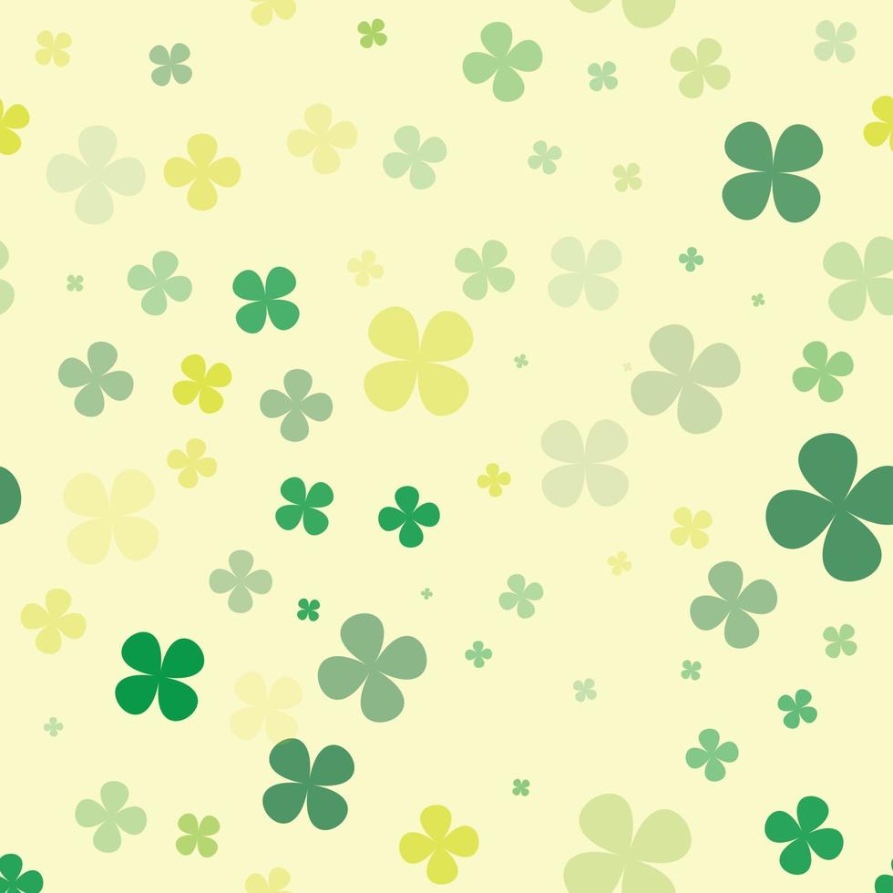 hoja de trébol garabato ilustración de patrones sin fisuras. símbolo del día de san patricio, suerte irlandesa vector
