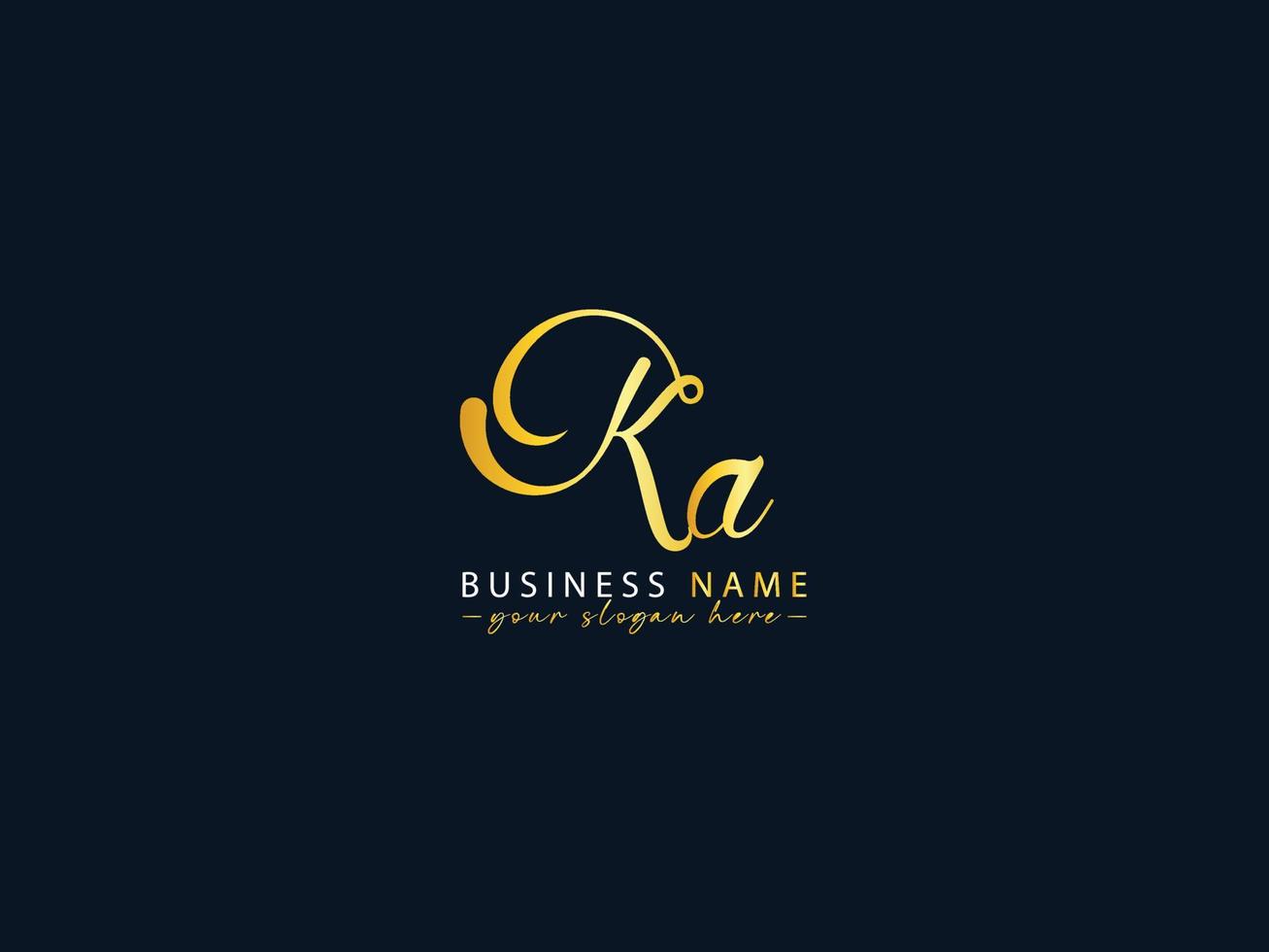 Initials Ka aK Signature Letter Logo Icon vector