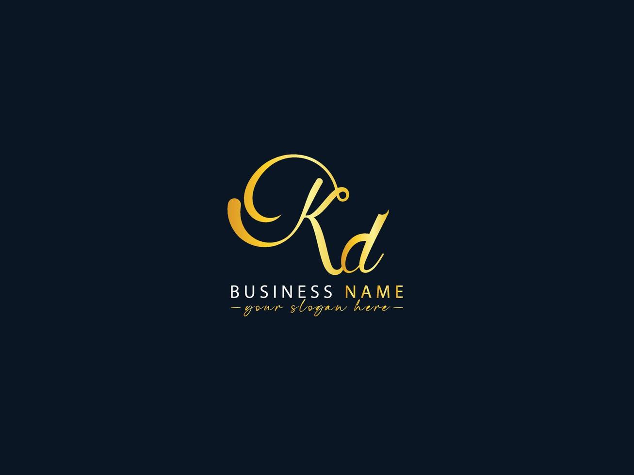 Initials Kd dK Signature Letter Logo Icon vector