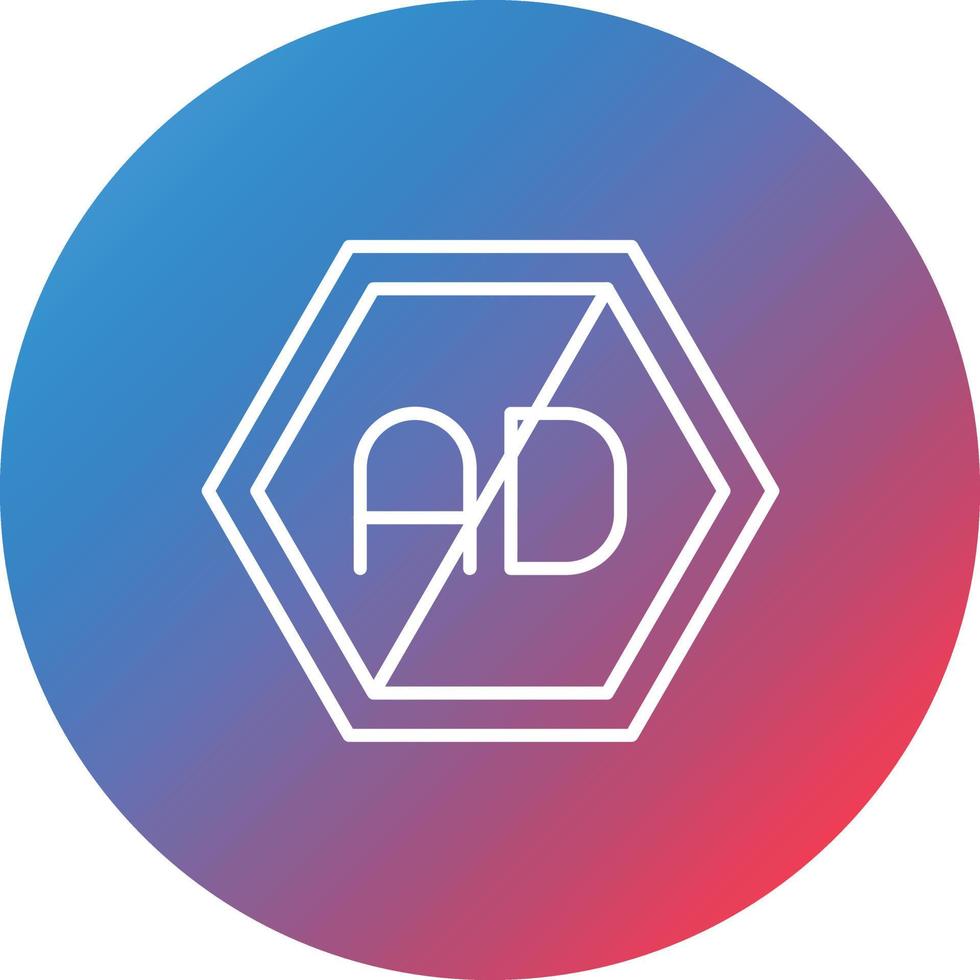 Ad Blocker Line Gradient Circle Background Icon vector
