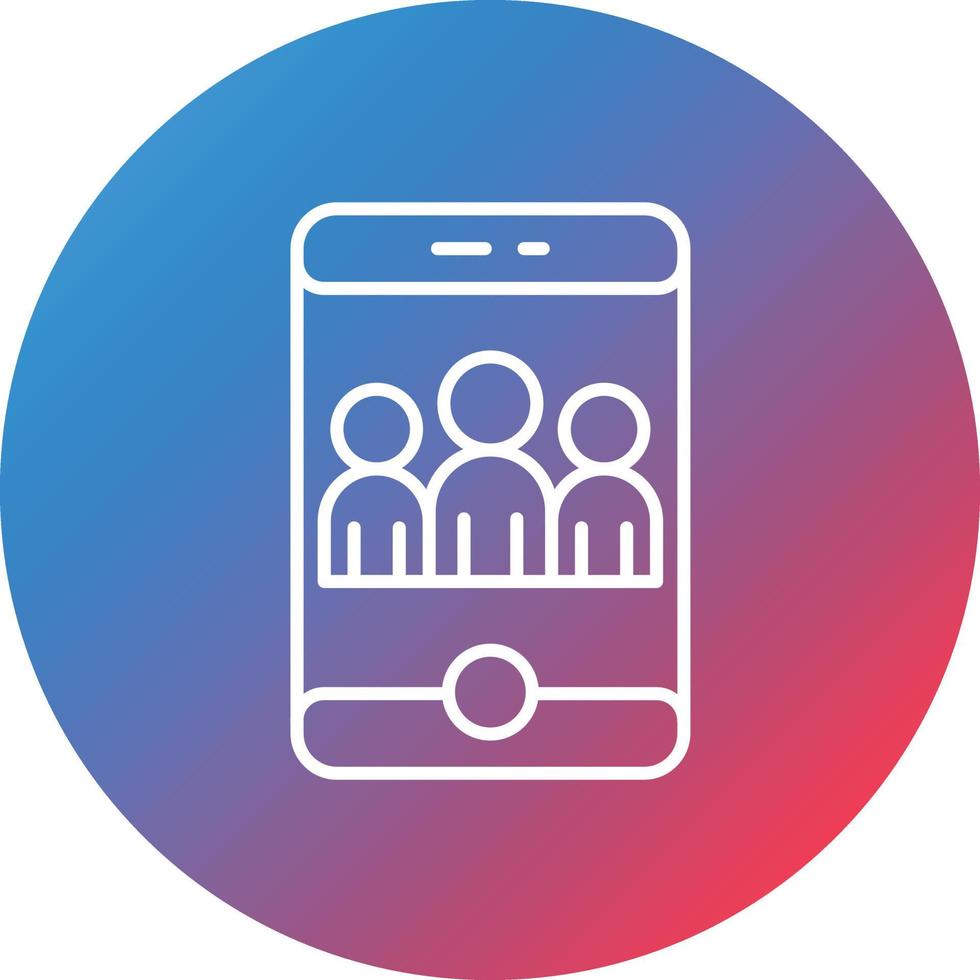 Online Community Line Gradient Circle Background Icon vector
