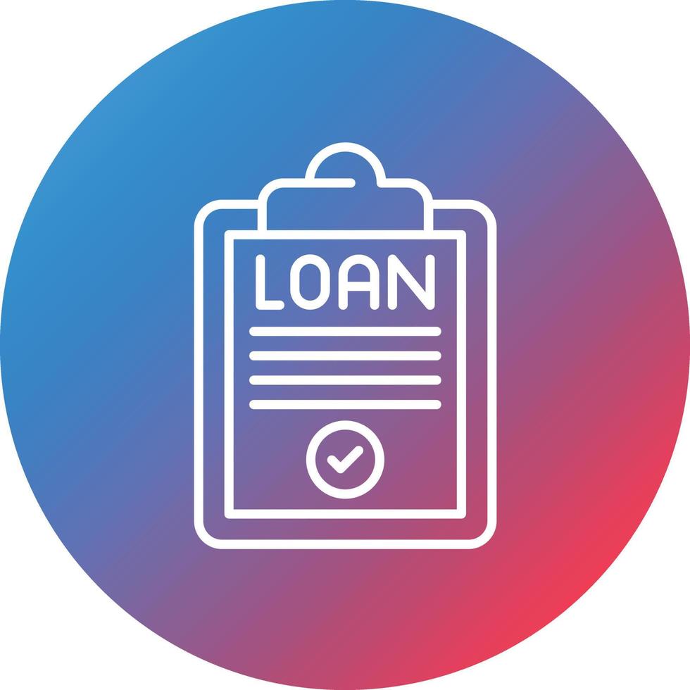 Loan Money Line Gradient Circle Background Icon vector