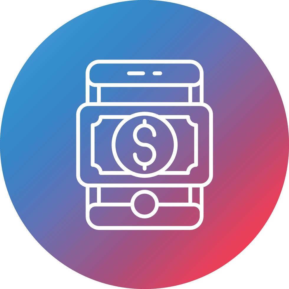 Online Income Line Gradient Circle Background Icon vector