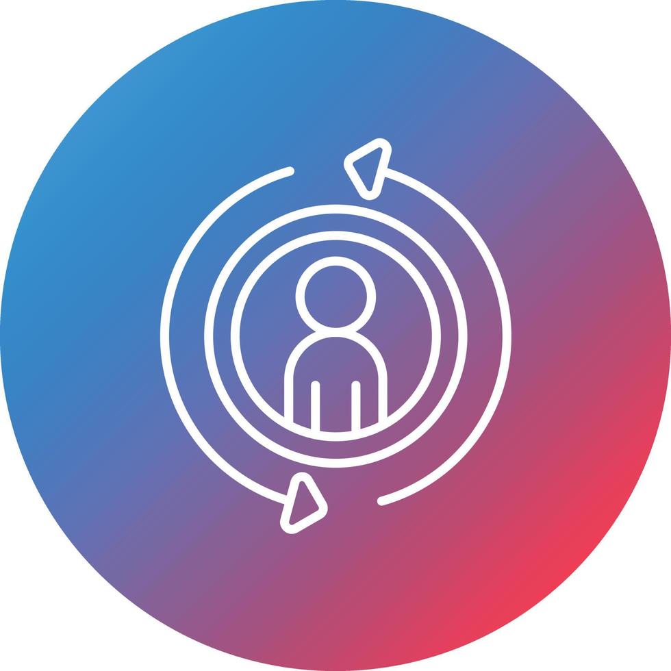 Returning Visitor Line Gradient Circle Background Icon vector