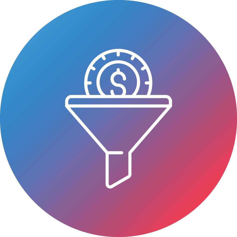Sales Funnel Line Gradient Circle Background Icon vector