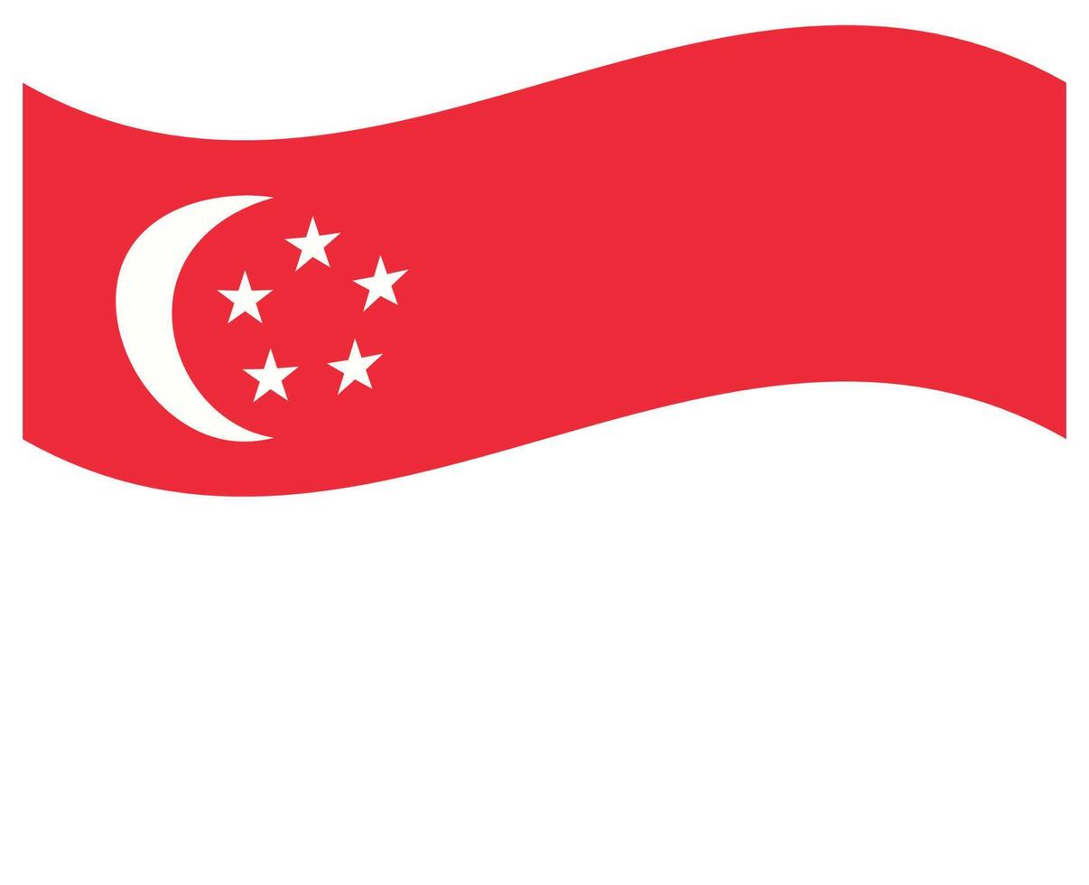 National flag of Singapore - Flat color icon. vector