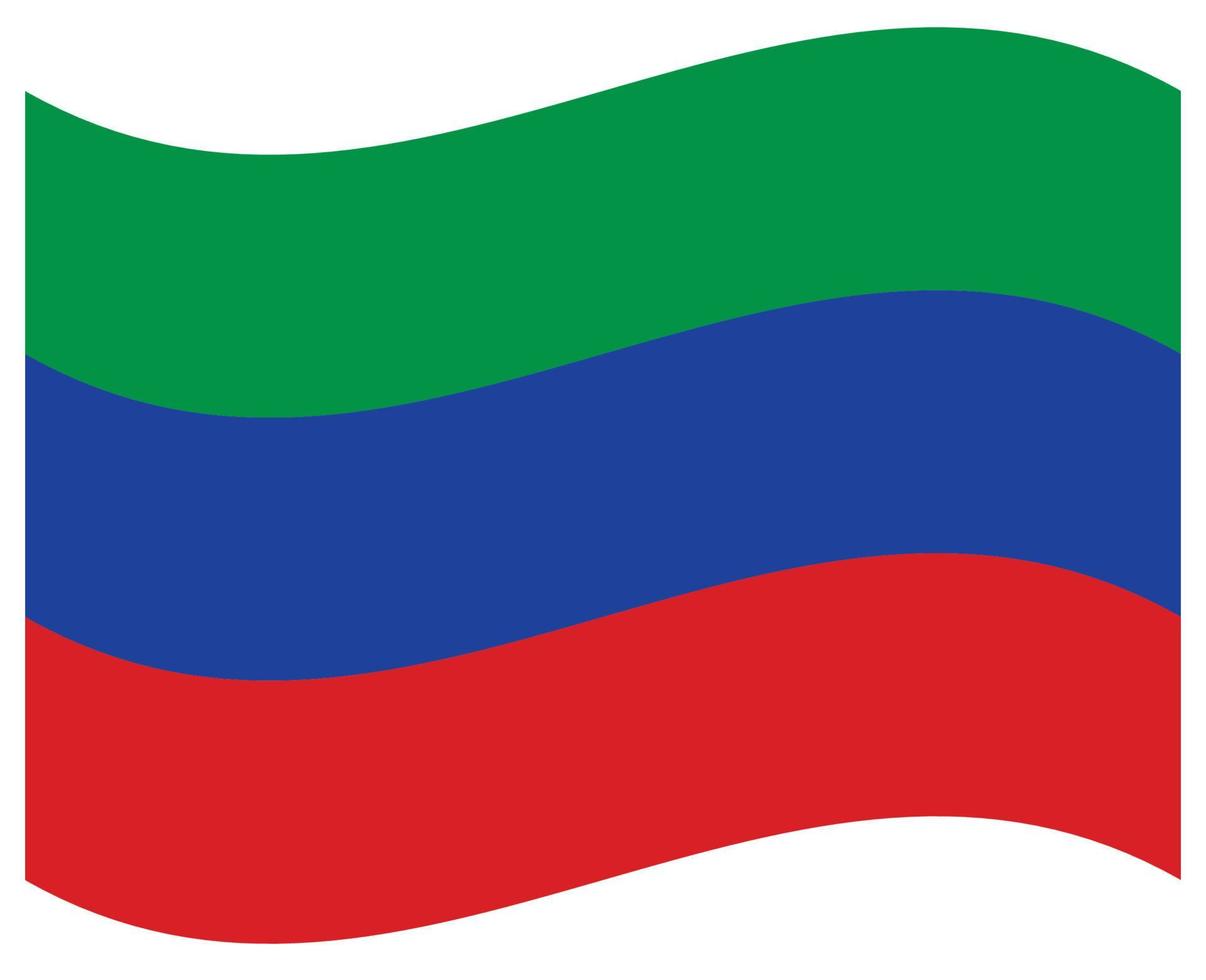 National flag of Dagestan - Flat color icon. vector