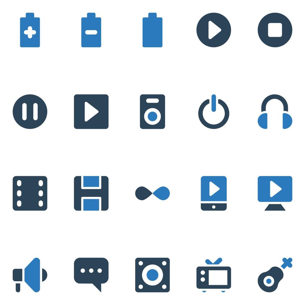Two color icons for Media. vector
