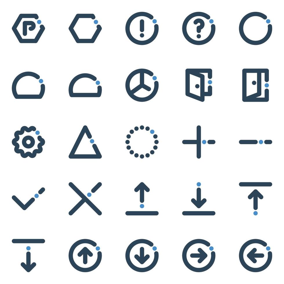 Bold line icons for Sign and Symbol. vector