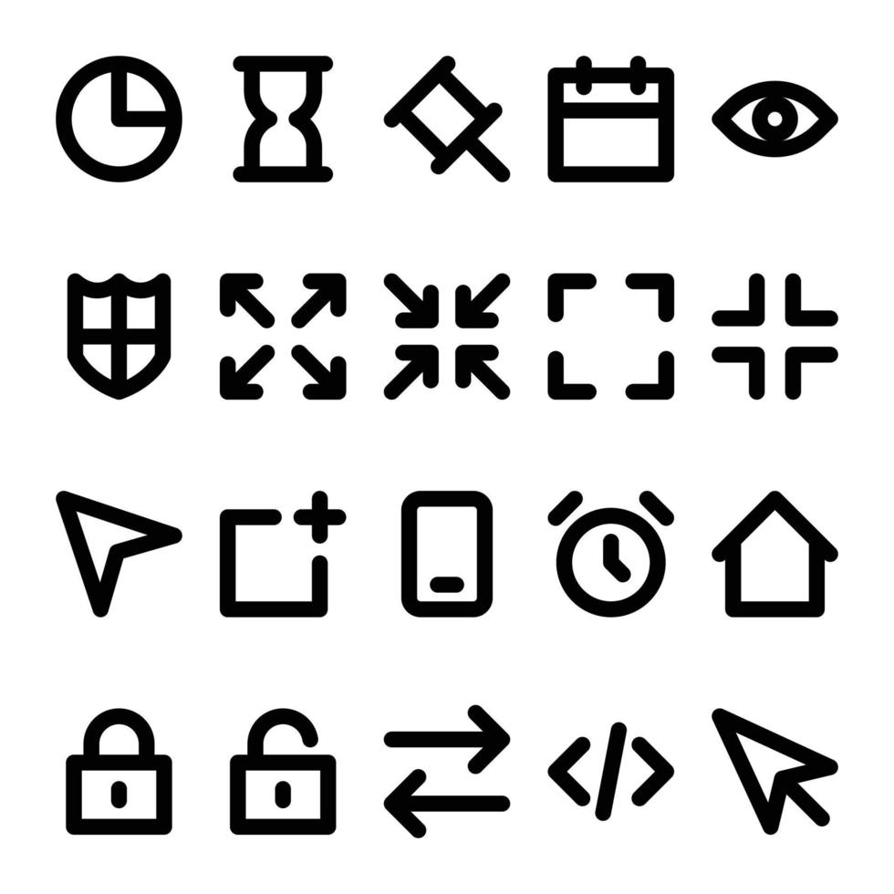 Outline icons for User interface. vector