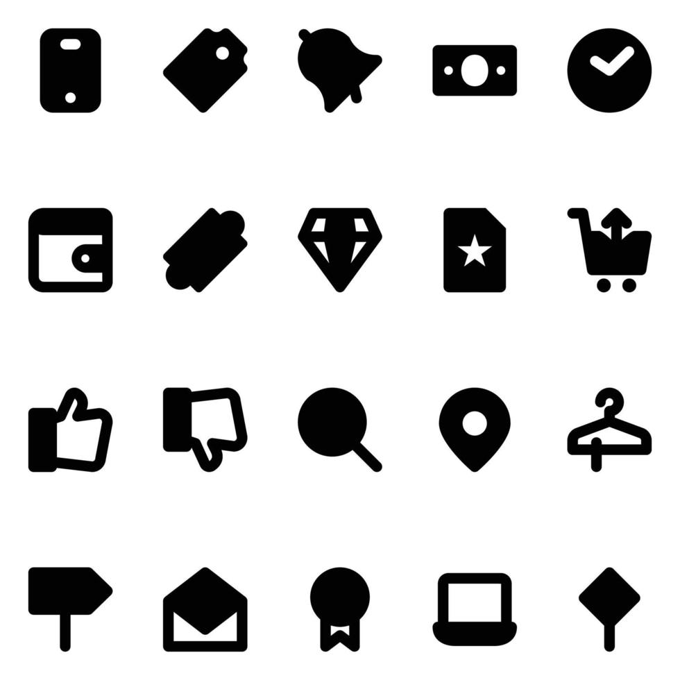 Glyph icons for Black friday. vector
