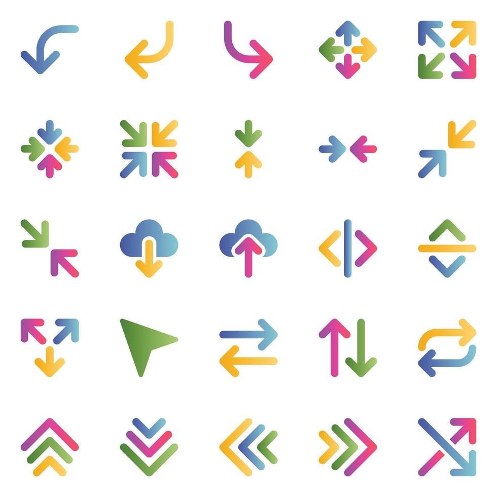 Gradient color icons for Sign and Symbol. vector