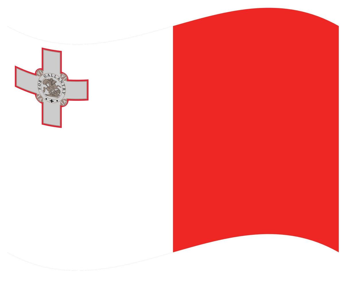 National flag of Malta - Flat color icon. vector