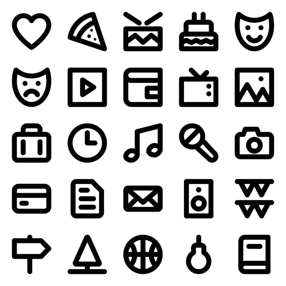 Bold line icons for christmas. vector